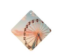 Phayah Ambientador cuadrado para coche, diseño de la rueda de la fortuna, con aroma a lavanda, 4 unidades, para cajones de armario de automóviles