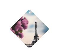 Phayah Ambientador cuadrado para coche, diseño de la Torre Eiffel, diseño de flor de la Torre Eiffel, aroma a lavanda, tarjeta perfumada para colgar, 4 piezas para coches, armarios, zapatos