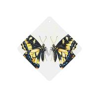 Phayah Ambientador cuadrado para coche, diseño de mariposa con cresta de pico, aroma a lavanda, tarjeta perfumada para colgar, 4 unidades, para cajones de armario de automóviles