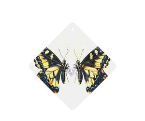 Phayah Ambientador cuadrado para coche, diseño de mariposa con cresta de pico, aroma a lavanda, tarjeta perfumada para colgar, 6 unidades, para coche, armario, cajón, eliminar