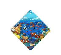 Phayah Ambientador cuadrado para coche, diseño de peces tropicales, diseño de mundo submarino, aroma a lavanda, 4 unidades, para coche, armario, cajón, eliminar