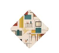 Phayah Ambientador cuadrado para coche, diseño moderno de mediados de siglo, con aroma a lavanda, 6 unidades, para cajones de armario de automóviles