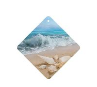 Phayah Ambientador cuadrado para colgar en el coche, diseño de estrella de mar, conchas de mar, 4 unidades, para coches, armarios, zapatos