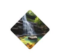 Phayah Ambientador cuadrado para colgar en el interior del coche, 4 unidades, diseño de vista de cascada, aroma de lavanda, aroma a lavanda