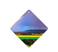 Phayah Ambientador cuadrado para colgar en el interior del coche, 6 unidades, con diseño de arco iris, aroma de lavanda, aroma a lavanda