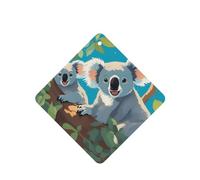 Phayah Ambientador cuadrado para colgar en el interior del coche, con aroma a lavanda, aroma a lavanda, con dos koalas felices, 4 unidades