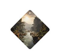 Phayah Ambientador cuadrado para colgar en el interior del coche, con aroma a lavanda y montañas y ríos, 6 unidades