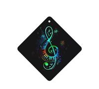 Phayah Ambientador de coche con aroma a lavanda colorido con patrón de música, tarjeta cuadrada para colgar, tarjeta perfumada para colgar, 4 piezas para coches, armarios, zapatos