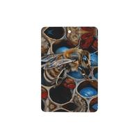 Phayah Ambientador de coche con aroma a lavanda con diseño de abeja en colmena, tarjeta rectangular para colgar, tarjeta perfumada para colgar, 6 piezas para cajones de armario de automóviles