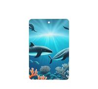 Phayah Ambientador de coche con aroma a lavanda con diseño de ballenas bajo el mar, tarjeta rectangular para colgar, tarjeta perfumada para colgar, 4 piezas para cajones de armario de automóviles