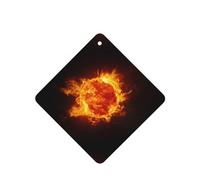 Phayah Ambientador de coche con aroma a lavanda con diseño de bola de fuego de sol, tarjeta cuadrada para colgar, tarjeta perfumada para colgar, 4 piezas para cajones de armario de automóviles