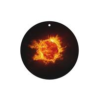 Phayah Ambientador de coche con aroma a lavanda con diseño de bola de fuego de sol, tarjeta de forma redonda, para colgar, tarjeta perfumada, 4 piezas para cajones de armario de automóviles