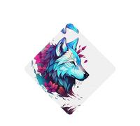 Phayah Ambientador de coche con aroma a lavanda con diseño de cara lateral de lobo, tarjeta cuadrada para colgar, tarjeta perfumada para colgar, 6 piezas para cajones de armario de automóviles