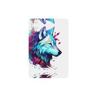 Phayah Ambientador de coche con aroma a lavanda con diseño de cara lateral de lobo, tarjeta rectangular para colgar, tarjeta perfumada para colgar, 6 piezas para cajones de armario de automóviles