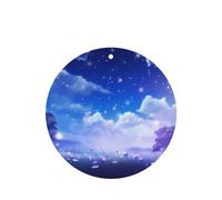 Phayah Ambientador de coche con aroma a lavanda con diseño de cielo azul, tarjeta de forma redonda, para colgar, tarjeta perfumada, 4 unidades, para coche, armario, cajón, eliminar