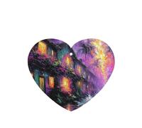 Phayah Ambientador de coche con aroma a lavanda con diseño de cielo colorido en forma de corazón para colgar, tarjeta perfumada para colgar, 4 piezas para coches, armarios, zapatos