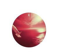 Phayah Ambientador de coche con aroma a lavanda con diseño de cielo rojo con forma redonda, tarjeta perfumada para colgar, 4 piezas para cajones de armario de automóviles