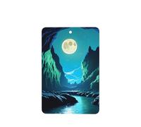 Phayah Ambientador de coche con aroma a lavanda con diseño de cueva de luna de agua, tarjeta rectangular para colgar, tarjeta perfumada para colgar, 6 piezas para cajones de armario de automóviles