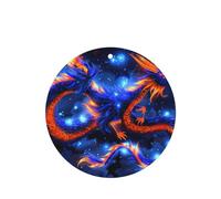 Phayah Ambientador de coche con aroma a lavanda con diseño de dragón azul, tarjeta de forma redonda, para colgar, 4 unidades, para cajones de armario de automóviles