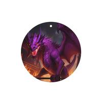 Phayah Ambientador de coche con aroma a lavanda con diseño de dragón inferno morado, forma redonda, tarjeta perfumada colgante, 6 piezas para cajones de armario de automóviles