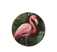 Phayah Ambientador de coche con aroma a lavanda con diseño de flamenco de la selva tropical, tarjeta de forma redonda, para colgar, tarjeta perfumada, 6 piezas para coches, armarios, zapatos