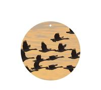 Phayah Ambientador de coche con aroma a lavanda con diseño de gansos otoñales volando al sur, tarjeta de forma redonda, para colgar, tarjeta perfumada, 6 piezas para cajones de armario de automóviles