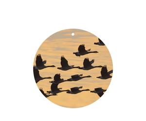 Phayah Ambientador de coche con aroma a lavanda con diseño de gansos otoñales volando al sur, tarjeta de forma redonda, para colgar, 4 unidades, para cajones de armario de automóviles