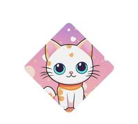 Phayah Ambientador de coche con aroma a lavanda con diseño de gatito de ojos grandes, tarjeta cuadrada para colgar, tarjeta perfumada para colgar, 6 piezas para cajones de armario de automóviles