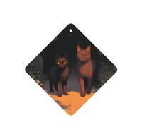 Phayah Ambientador de coche con aroma a lavanda con diseño de gato fuera de las sombras, tarjeta cuadrada para colgar, tarjeta perfumada para colgar, 4 piezas para cajones de armario de automóviles