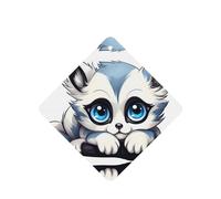 Phayah Ambientador de coche con aroma a lavanda con diseño de lémur con ojos grandes, tarjeta cuadrada para colgar, tarjeta perfumada para colgar, 4 piezas para cajones de armario de automóviles