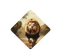 Phayah Ambientador de coche con aroma a lavanda con diseño de león rugido, tarjeta cuadrada para colgar, tarjeta perfumada para colgar, 6 piezas para cajones de armario de automóviles