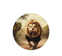 Phayah Ambientador de coche con aroma a lavanda con diseño de león rugido, tarjeta de forma redonda, para colgar, tarjeta perfumada, 4 piezas para cajones de armario de automóviles