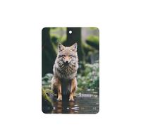 Phayah Ambientador de coche con aroma a lavanda con diseño de lobo después de la lluvia, tarjeta rectangular para colgar, tarjeta perfumada para colgar, 6 piezas para cajones de armario de automóviles