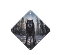 Phayah Ambientador de coche con aroma a lavanda con diseño de lobo en nieve, tarjeta cuadrada para colgar, tarjeta perfumada para colgar, 6 piezas para cajones de armario de automóviles