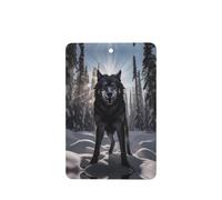 Phayah Ambientador de coche con aroma a lavanda con diseño de lobo en nieve, tarjeta rectangular para colgar, tarjeta perfumada para colgar, 6 piezas para cajones de armario de automóviles