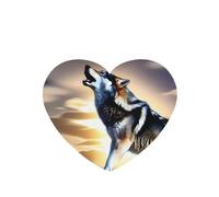 Phayah Ambientador de coche con aroma a lavanda con diseño de lobo que crece en el cielo, tarjeta con forma de corazón, para colgar, 4 piezas para coches, armarios, zapatos