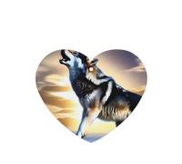 Phayah Ambientador de coche con aroma a lavanda con diseño de lobo que crece en el cielo, tarjeta con forma de corazón, para colgar, 6 unidades, para coches, armarios, zapatos