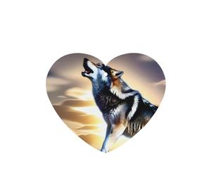 Phayah Ambientador de coche con aroma a lavanda con diseño de lobo que crece en el cielo, tarjeta con forma de corazón, para colgar, 4 piezas para coches, armarios, zapatos