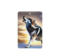 Phayah Ambientador de coche con aroma a lavanda con diseño de lobo que crece en el cielo, tarjeta rectangular para colgar, tarjeta perfumada para colgar, 4 piezas para coches, armarios, zapatos
