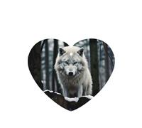 Phayah Ambientador de coche con aroma a lavanda con diseño de lobo solitario en forma de corazón para colgar, tarjeta perfumada para colgar, 6 piezas para cajones de armario de automóviles