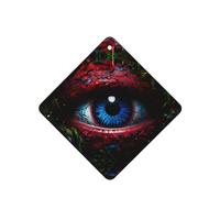 Phayah Ambientador de coche con aroma a lavanda con diseño de ojos azules misteriosos, tarjeta cuadrada para colgar, tarjeta perfumada para colgar, 4 piezas para cajones de armario de automóviles