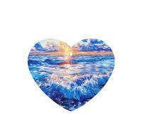 Phayah Ambientador de coche con aroma a lavanda con diseño de olas de mar, con forma de corazón, tarjeta perfumada colgante, 4 piezas para coches, armarios, zapatos