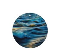 Phayah Ambientador de coche con aroma a lavanda con diseño de olas del océano del amanecer, tarjeta de forma redonda, para colgar, tarjeta perfumada, 6 piezas para coches, armario, zapatos