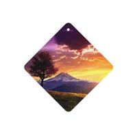 Phayah Ambientador de coche con aroma a lavanda con diseño de paisaje de puesta de sol, tarjeta cuadrada para colgar, tarjeta perfumada para colgar, 6 piezas para cajones de armario de automóviles