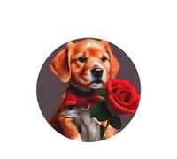 Phayah Ambientador de coche con aroma a lavanda con diseño de perro de caballero, forma redonda, tarjeta perfumada colgante, 6 piezas para cajones de armario de automóviles
