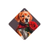 Phayah Ambientador de coche con aroma a lavanda con diseño de perro de caballero, tarjeta cuadrada para colgar, tarjeta perfumada para colgar, 4 piezas para cajones de armario de automóviles