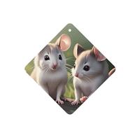 Phayah Ambientador de coche con aroma a lavanda con diseño de ratón enamorado, tarjeta cuadrada para colgar, tarjeta perfumada para colgar, 6 piezas para cajones de armario de automóviles