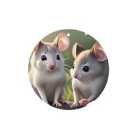 Phayah Ambientador de coche con aroma a lavanda con diseño de ratón enamorado, tarjeta de forma redonda, para colgar, tarjeta perfumada, 4 unidades, para cajones de armario de automóviles