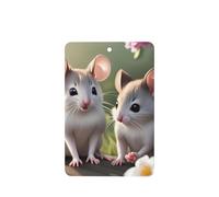 Phayah Ambientador de coche con aroma a lavanda con diseño de ratón enamorado, tarjeta rectangular para colgar, tarjeta perfumada para colgar, 4 piezas para cajones de armario de automóviles