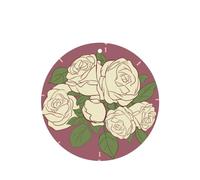 Phayah Ambientador de coche con aroma a lavanda con diseño de rosa blanca de amor, tarjeta colgante con forma redonda, 4 unidades, para cajones de armario de automóviles
